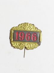 1966 tarih yazılı, pirinç büyük boy rozet