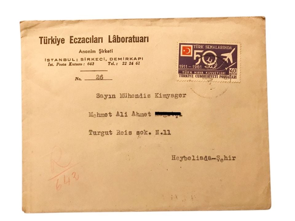 Türkiye Eczacıları Laboratuarı - Antetli zarf ve yazışma