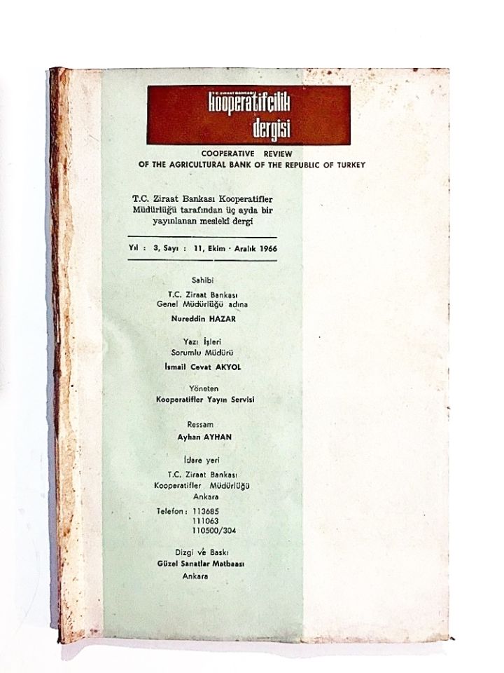 Kooperatifcilik Dergisi 11 Ekim 1966