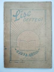 Lise defteri / Güneş ve kitap temalı - Defter