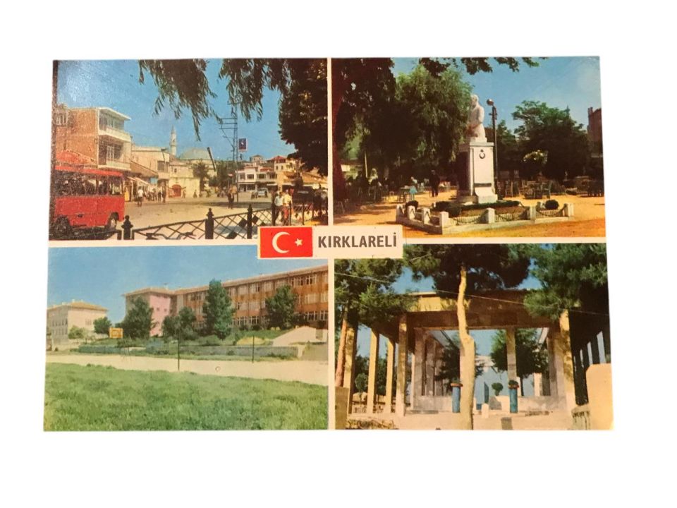Kırklareli parçalı kartpostal - 1970'li yıllara ait kartpostal / Arkası yazılı