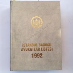 İstanbul barosu Avukatlar listesi 1992 - Kitap