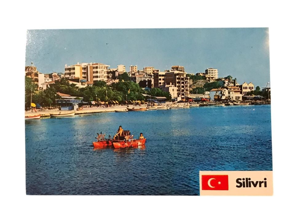 SİLİVRİ Sahilden görünüş - 1970'li yıllara ait kartpostal / Arkası yazılı