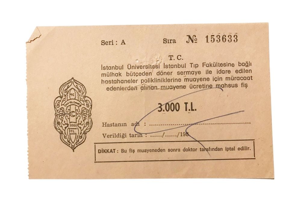 İstanbul Üniversitesi Tıp Fakültesi - Makbuz