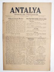 Antalya gazetesi 11 Şubat 1937 - Eski Gazete