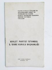 Adalet Partisi İstanbul İl İdare Kurulu Başkanlığı - Kitap