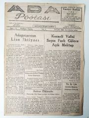 Ada Postası gazetesi, 14 Eylül 1948 Adapazarı - Efemera