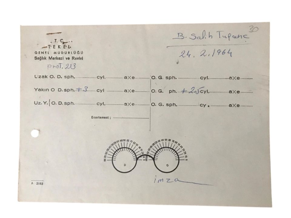 Tekel Genel Müdürlüğü Sağlık Merkezi ve Reviri - Göz muayenesi sonucu