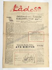 Lades Haftalık siyasi mizah gazetesi, 6 Haziran 1953, Sayı:2 - Efemera