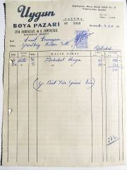 Uygun Boya Pazarı - Fatura / Efemera