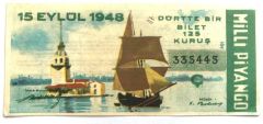 15 Eylül 1948 Dörtte bir bilet / Piyango bileti