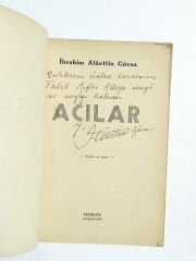 Acılar / İbrahim Alaettin GÖVSA - Falih RıfkıATAY'a ithaflı, imzalı