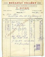 Boğaziçi ticaret - Çikolata, çiklet, şekerleme,  vs. / Fatura - Efemera