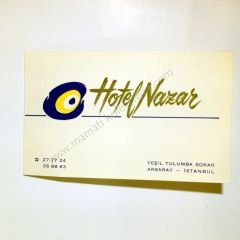Hotel Nazar - Katlanır Kartadres Otel Efemeraları - Efemera