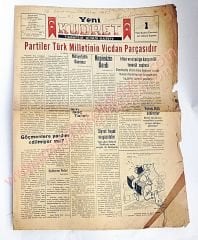 Yeni Kudret  gazetesi, 16 Şubat 1953, Sayı: 1 Kadıköy, İstanbul Nadir, Haliyle - Efemera