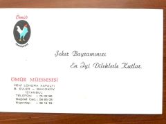 Ömür Müessesesi Bayram tebriği - Efemera