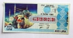 9 Ekim 1981 Tam bilet - Milli Piyango Bileti Mahya - Efemera