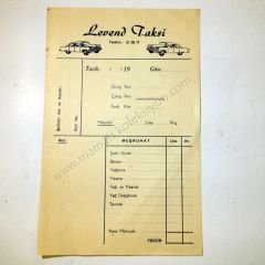 Levend Taksi Makbuz Otomobil Efemeraları - Efemera