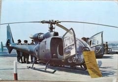 1970'ler Askerli bayram kartpostalı - Askeri helikopter