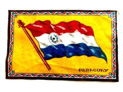 Paraguay - 1910'lar Tütün promosyonu, 14x21 kumaş bayrak