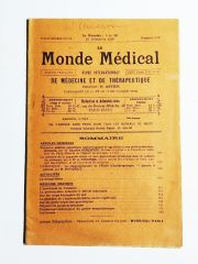 Le Monde Medical / De Medecine et de therapeutique 15 Novembre 1926 - Dergi