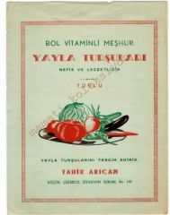 Bol Vitaminli meşhur Yayla turşuları / Etiket Küçükçekmece 20x28 - Efemera