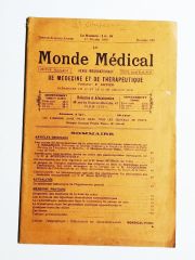 Le Monde Medical / De Medecine et de therapeutique 1 Fevrier 1926  - Dergi