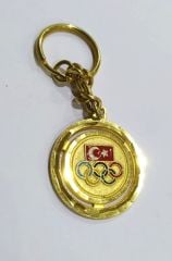Türk bayrağı ve Olimpiyat - Mineli anahtarlık