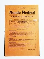 Le Monde Medical / De Medecine et de therapeutique 15 Janvier 1931 - Dergi