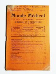 Le Monde Medical / De Medecine et de therapeutique 1 - 15 Octobre 1923  - Dergi