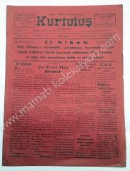 Kurtuluş gazetesi, 23 Nisan 1942, Sayı:372 23 Nisan, Manisa - Efemera
