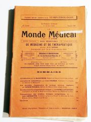 Le Monde Medical / De Medecine et de therapeutique 1 - 15 Juin 1937