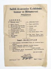 Salihli Arsevenler Kulübü Konser ve Müsameresi - Efemera