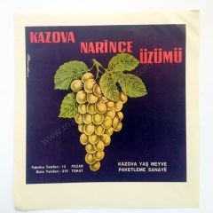 Kazova Narince Üzümü - Etiket  Cemal Nadir Güler çizimi - Efemera