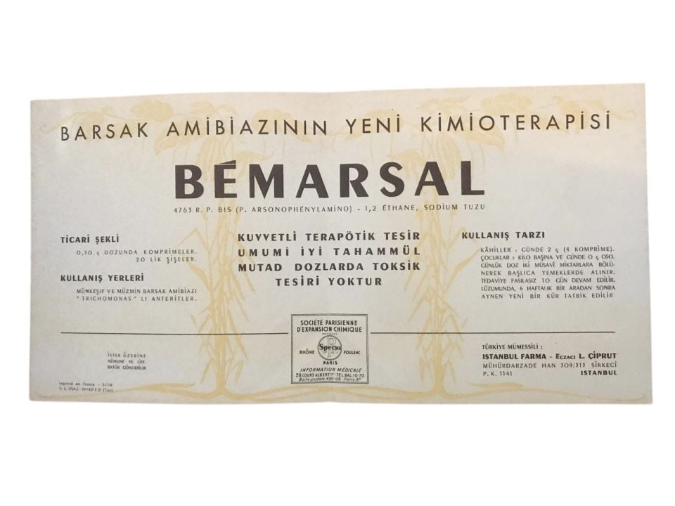 Bemarsal - İstanbul Farma / Eczacı L. ÇİPRUT - Jumbo kart reklam