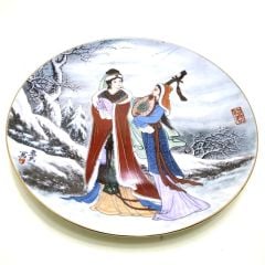 Müzisyen kızlar - Çin, porselen duvar tabağı