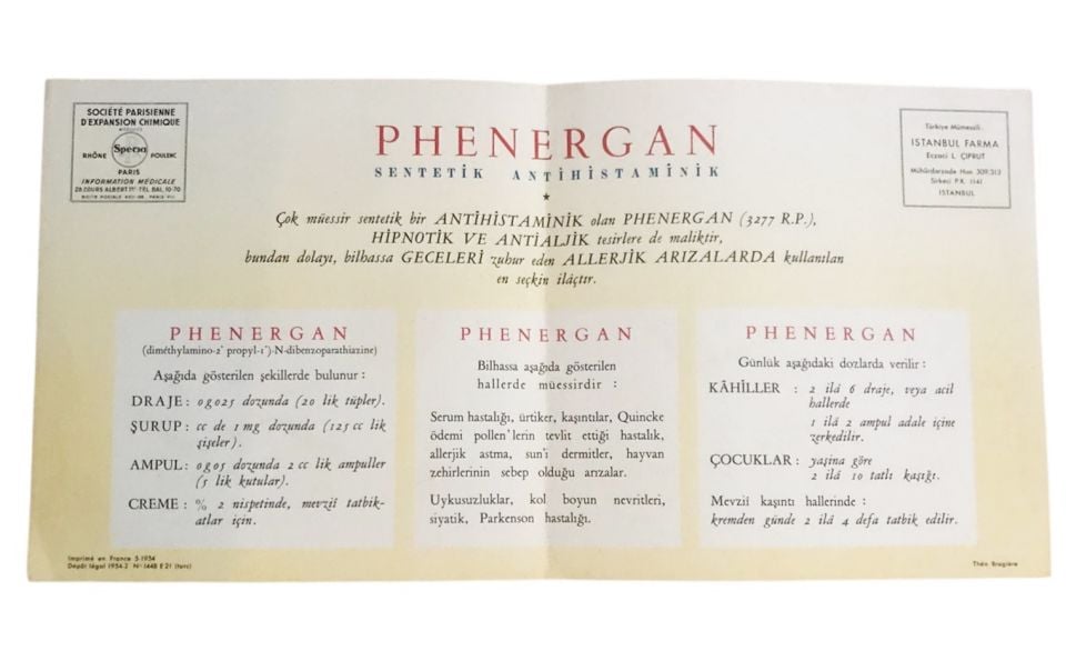 Phenergan - İstanbul Farma / Eczacı L. ÇİPRUT - Jumbo kart reklam
