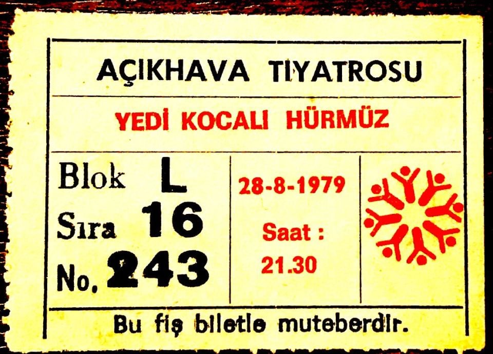 Açıkhava Tiyatrosu - Yedi Kocalı Hürmüz / Eski bilet