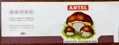 Mantar Konservesi / Antel Konserve Fabrikası - 15x25 etiket - Efemera
