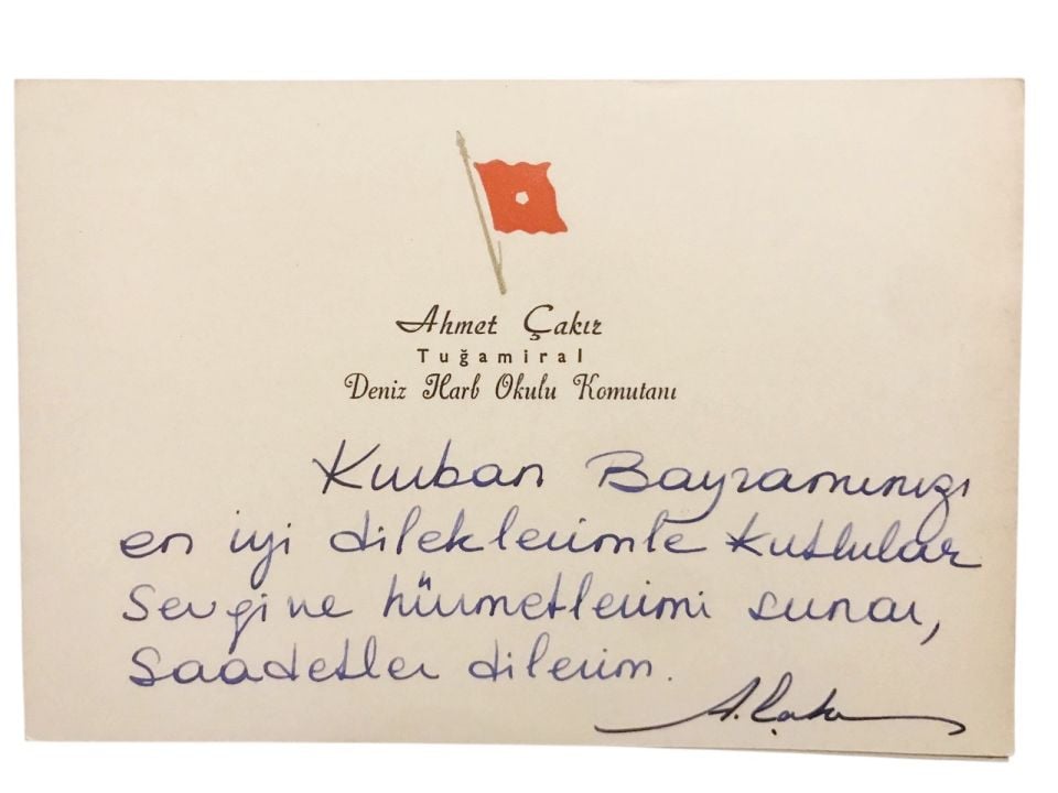Ahmet ÇAKIR - Tuğamiral / Deniz Harp Okulu Komutanı - Bayram kartı