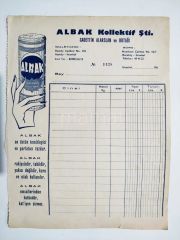 Albak Kollektif şirketi 1960'lı yıllar - Fatura