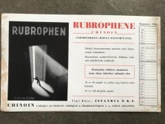 Rubrophene - Chinoin 1943 yılı, kurutma kağıdı takvim