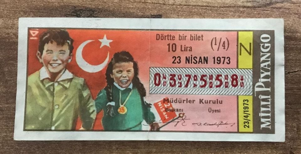 23 Nisan 1973 Dörtte bir bilet - Eski Piyango Biletleri