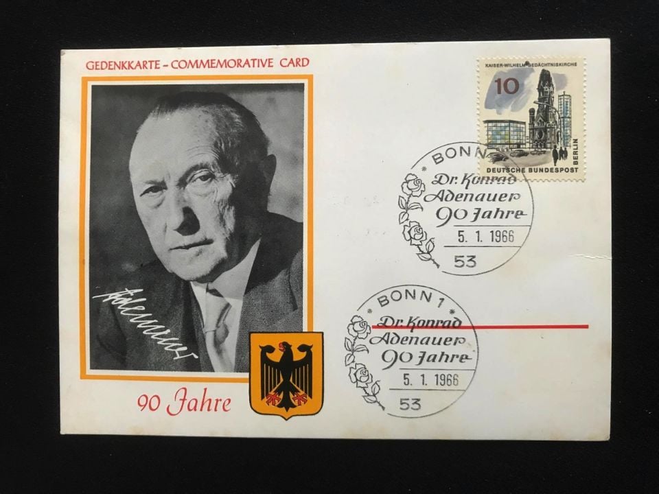 ADENAUER 90 JAHRE SST BONN 5.1.1966 - Posta kartı