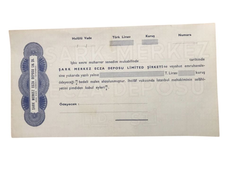 Şark Merkez Ecza Deposu - Senet