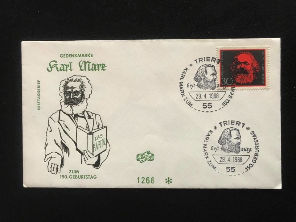 GEDENKMARKE Karl MARX 150. Doğum yılı - İlk gün zarfı