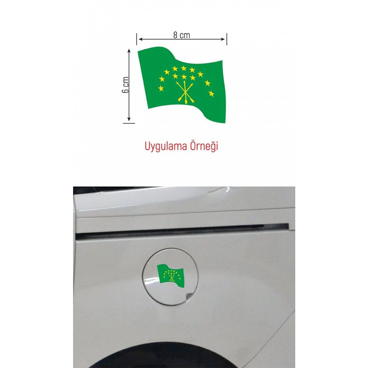 Adige Dalgalı Bayrak Etiket 8 x 6 CM