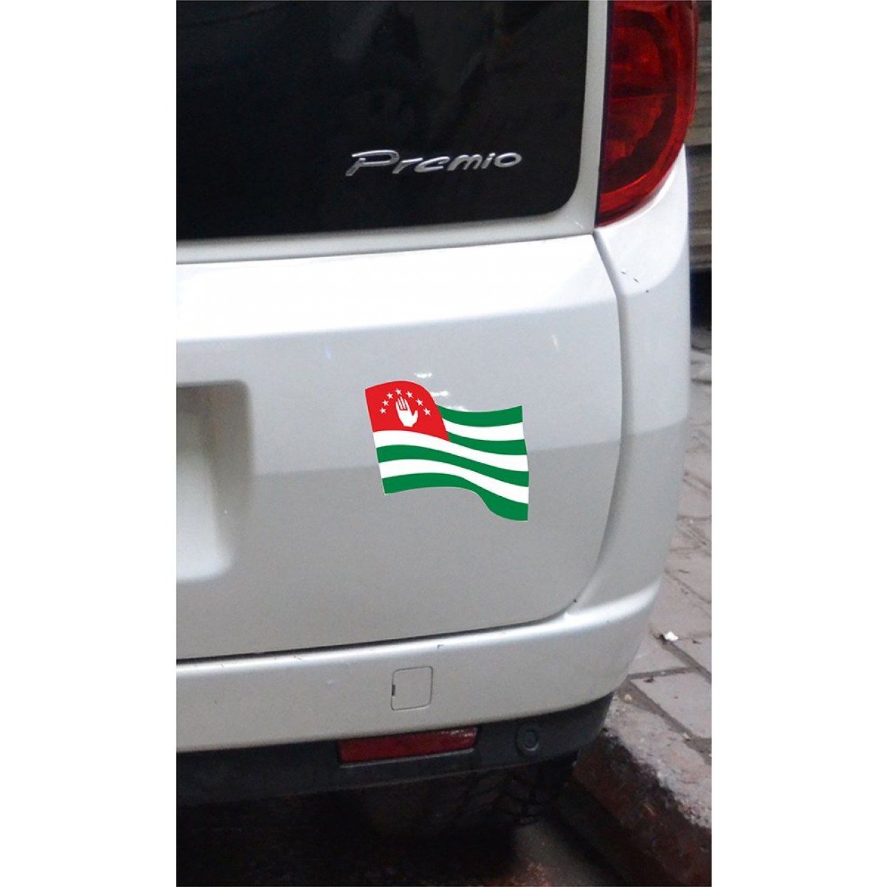 Abhaz Dalgalı Bayrak Etiket 15x12 cm