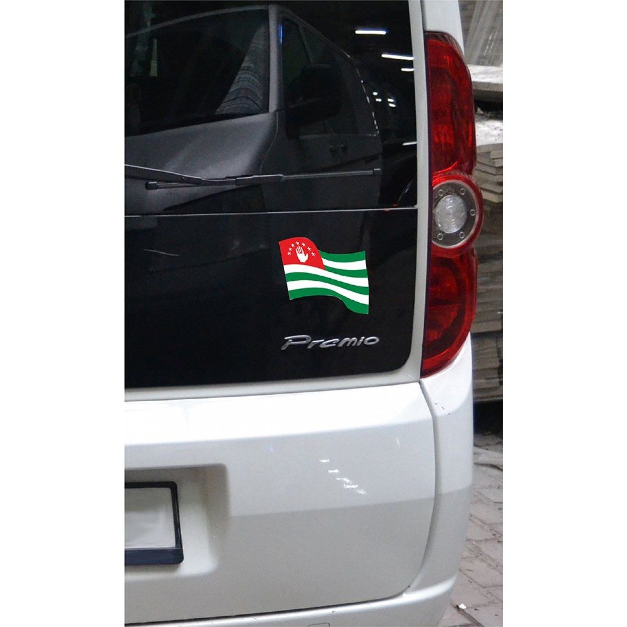 Abhaz Dalgalı Bayrak Etiket 15x12 cm