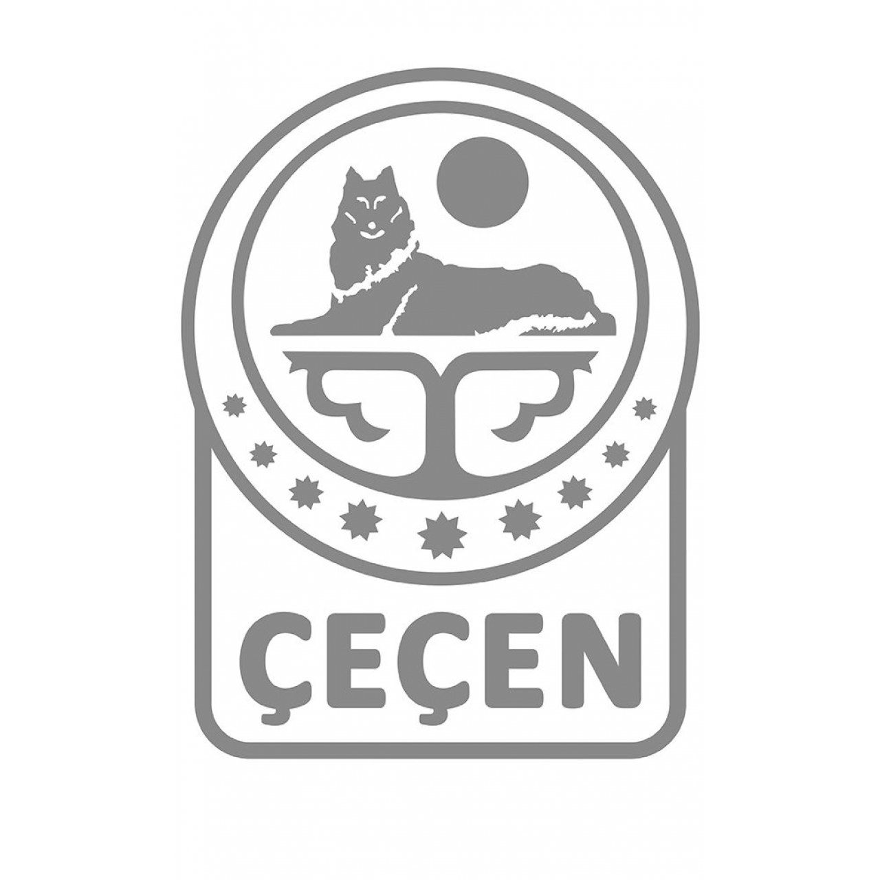 Çeçen Bayrak Folyo Kesim Etiket Gümüş (15 x 11 cm)